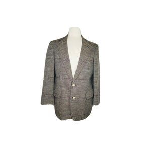 Cricketeer 1847 Dillard’s Vintage Men’s Blazer Houndstooth Plaid Union Made USA